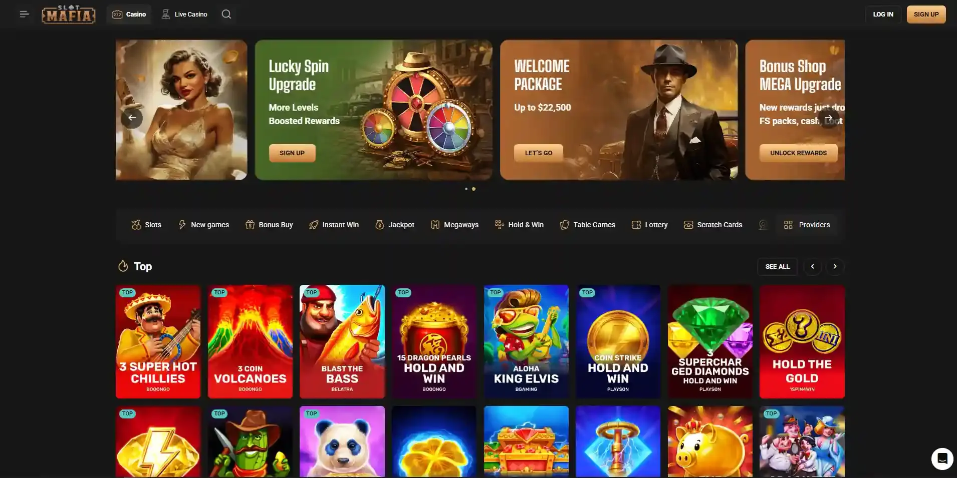 Current SlotMafia English-AU landing page or lobby showing Australian localization