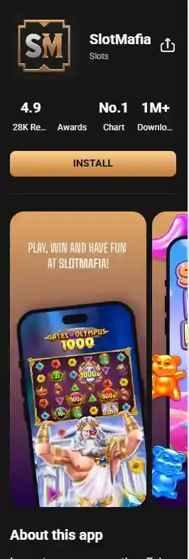 Official SlotMafia Australian install-app page showing its current mobile installation interface